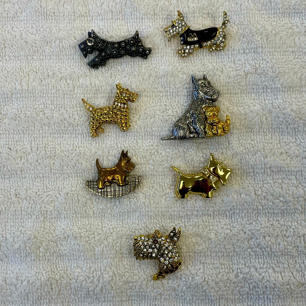 Lot of 7 Adorable Terrier Pins